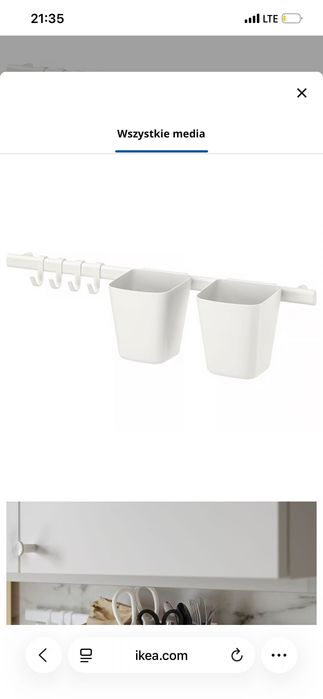 SUNNERSTA 2 drążki, 10 haczyków, 5 doniczek