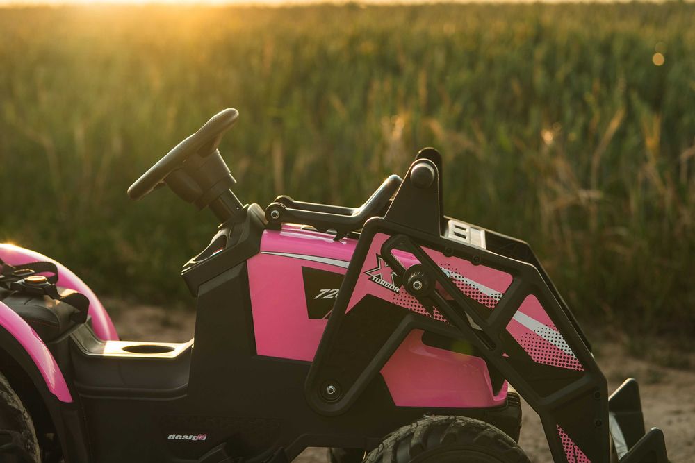 Różowy duży TRAKTOR KOPARKA NA AKUMULATOR 720t sx2068 400W 24V