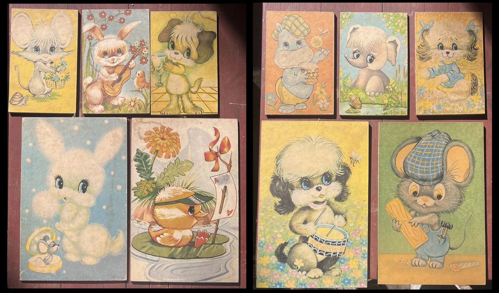 Obrazki dziecięce PRL - 10 sztuk plus gratis