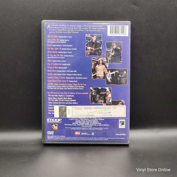 DVD - Santana - Supernatural Live - Ref. VSO