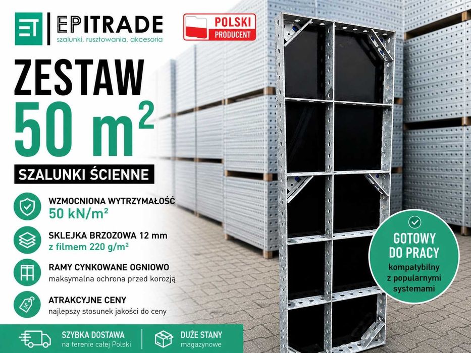 Szalunek szalunki ścienne 50 m2 typ TEKKO minibox