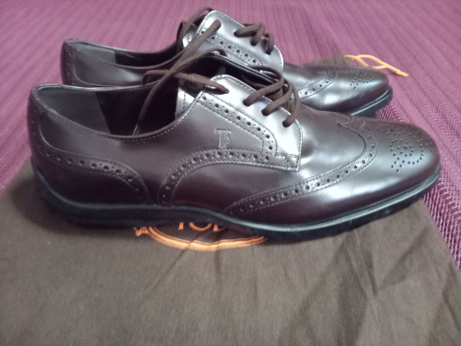 Tod's brogue derby gommino sole оригінальні шкіряні туфлі чоловічі