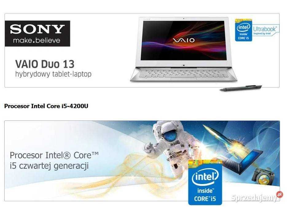 Sony VAIO Duo 13 i5-4200 4GB 128 SSD LTE Warszawa Mokotów • OLX.pl