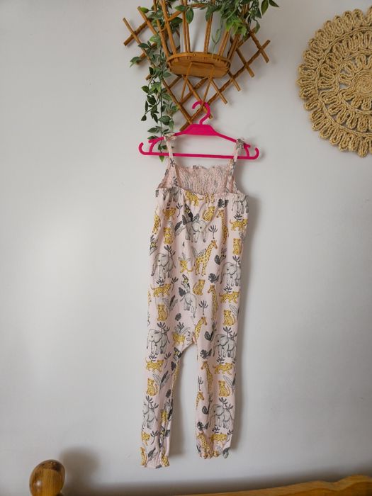 Kombinezon letni na ramiączkach, długie nogawki safari H&M 104