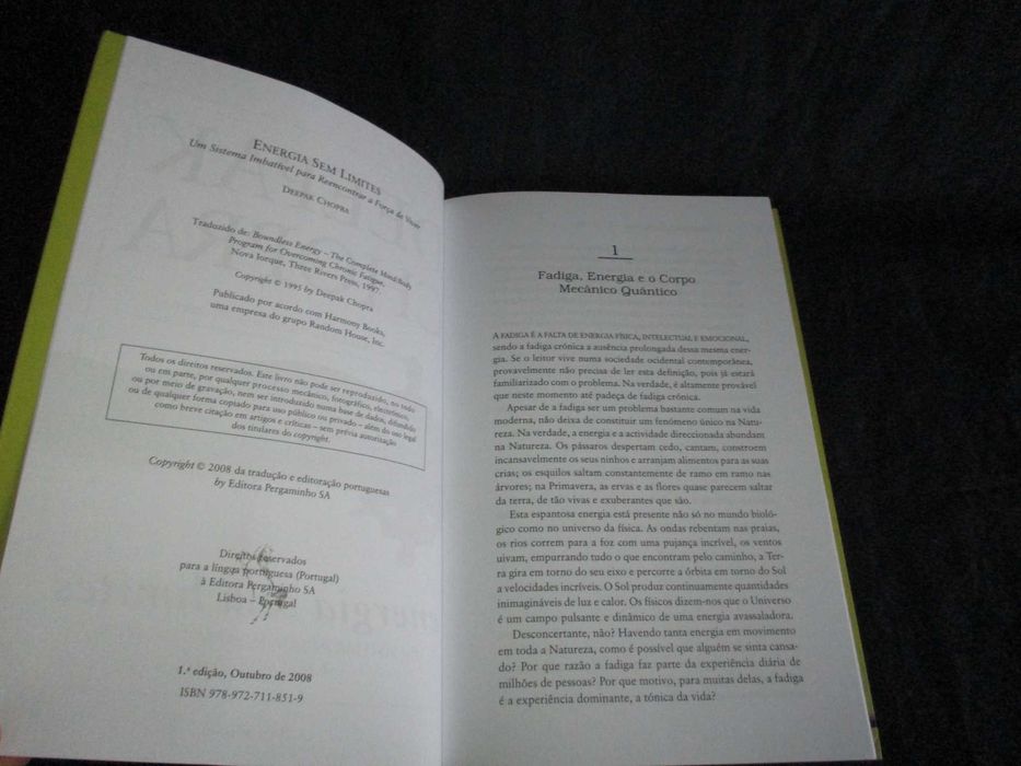 Livro Energia sem Limites Deepak Chopra
