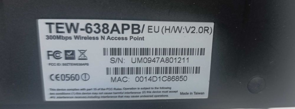 Ponto de Acesso Wireless TRENDnet TEW-638APB