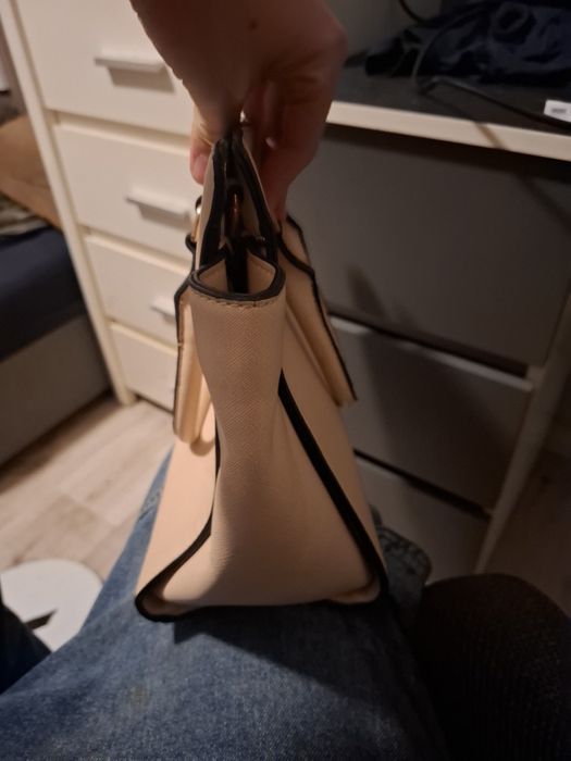 Michael Kors Duża Torba Kuferek Beżowy/Pudrowy Róż - Stan DB
