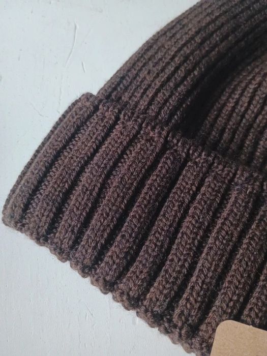 Merino czapka czekoladowa wełniana z wełny gruba zimowa brązowa wełna