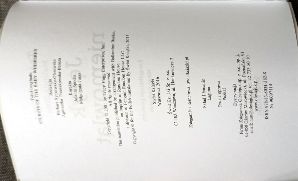 Książka "Język niemowląt" Tracy Hogg