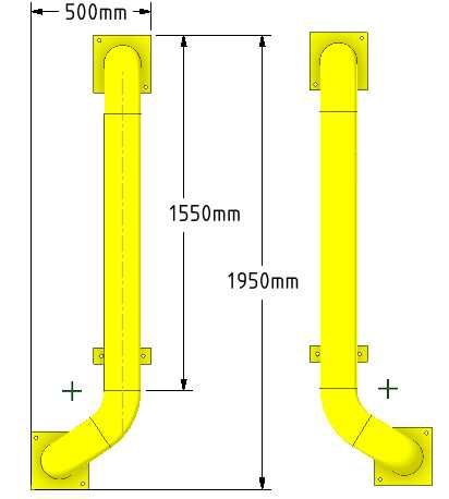 Odbojnik liniowy doku TIR kpl. Lewy i Prawy