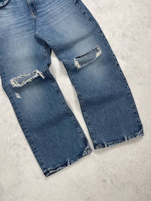 блакитні широкі баггі джинси River island blue baggy jeans