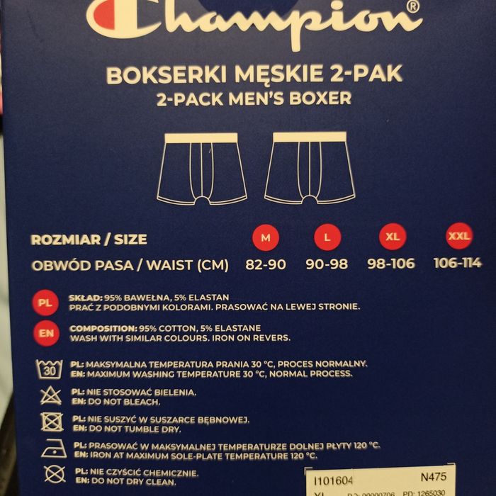 Bokserki męskie 2-pack Champion XL