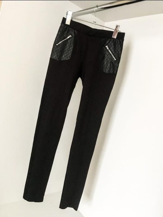 Лосини H&M з вставками еко шкіри,брюки, лосины