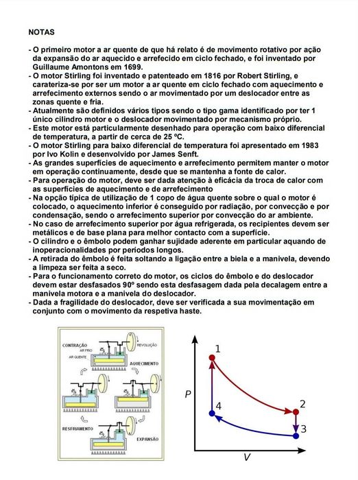 Brinquedo técnico - Motor Stirling para baixa temperatura
