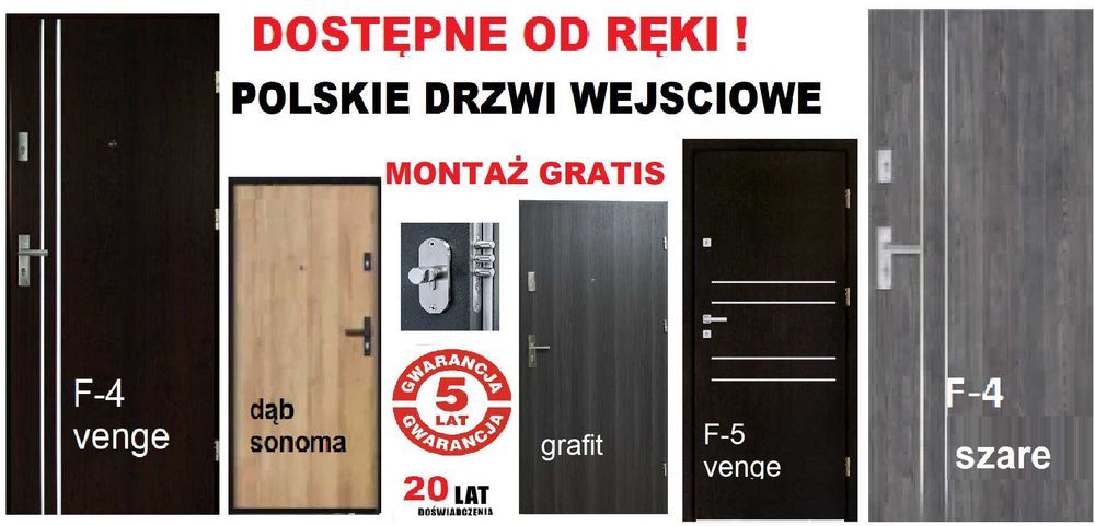 DRZWI wejściowe do mieszkania zewnętrzne wewnątrzklatkowe.z montażem.