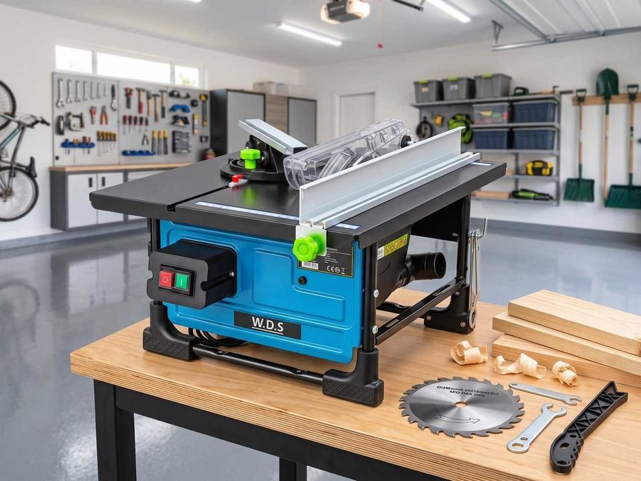 Fabrycznie Nowa Piła Stołowa Pilarka Krajzega Do Drewna 1500W 2950rpm Tarcza 200mm Do Cięcia Poprzecznego Wzdłużnego Płyt Meblowych