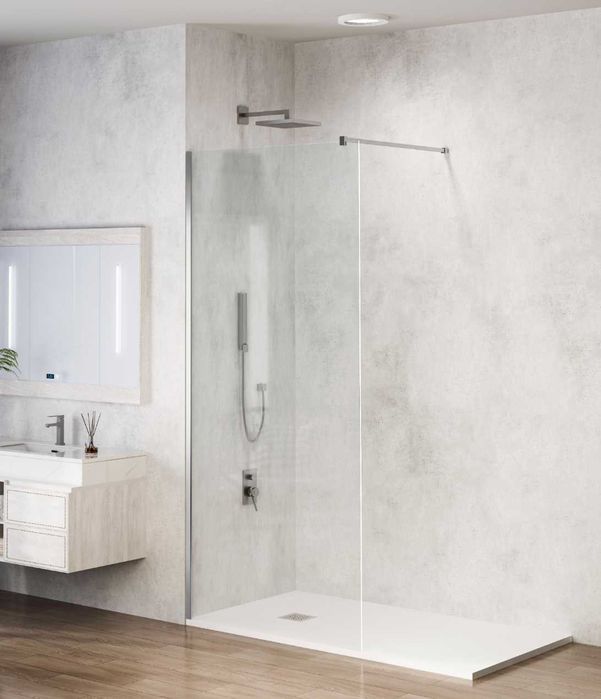 kabina prysznicowa Walk-in 120 x 200 cm szkło hartowane 8 mm chrom