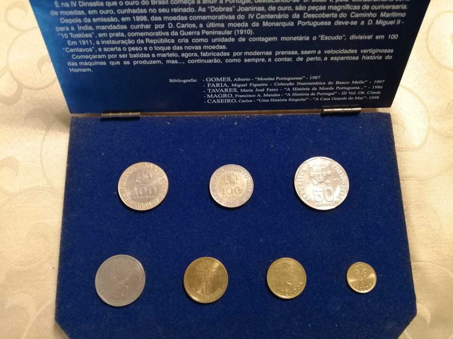 Ultimas moedas portugueas do seculo XXI - estojo em madeira