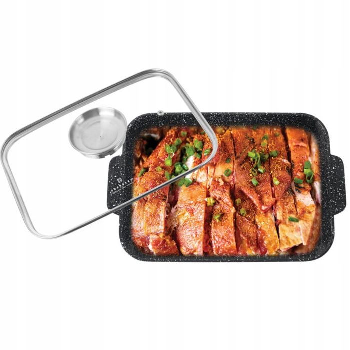 brytfanna garnek + łapki silikonowe marmurek aroma indukcja 32x23cm /