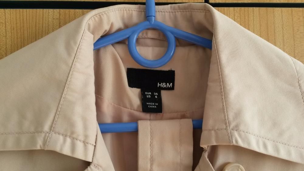 Nude trencz H&M 36 S beżowy