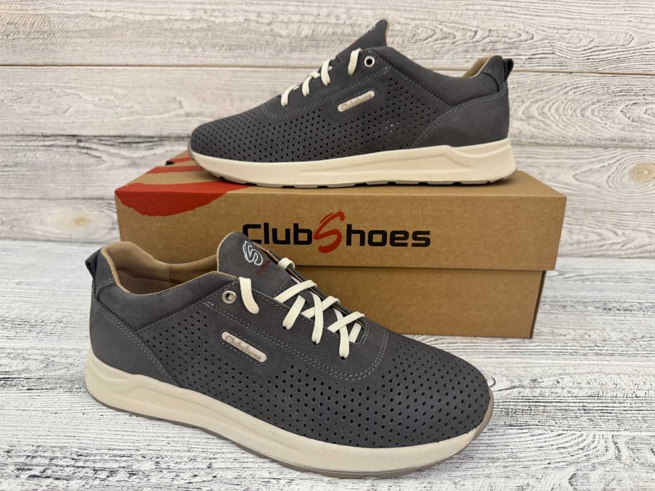 Чоловічі літні шкіряні кросівки перфоровані Clubshoes Шкіра100% р40-45