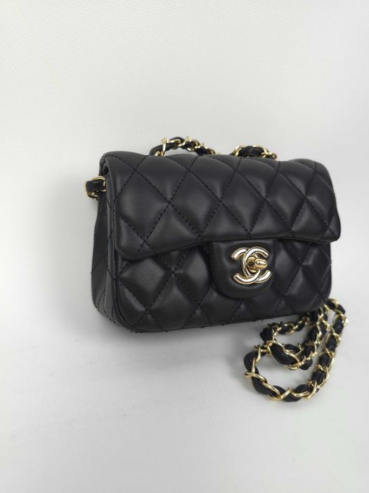 Chanel pikowana torebka czarna damskie