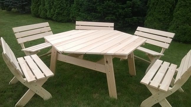 Meble Ogrodowe 12 osób stół + 6 ławek Od ręki!