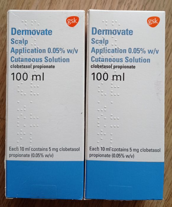 3 x Dermovate 100 ml,  Płyn do skóry głowy.