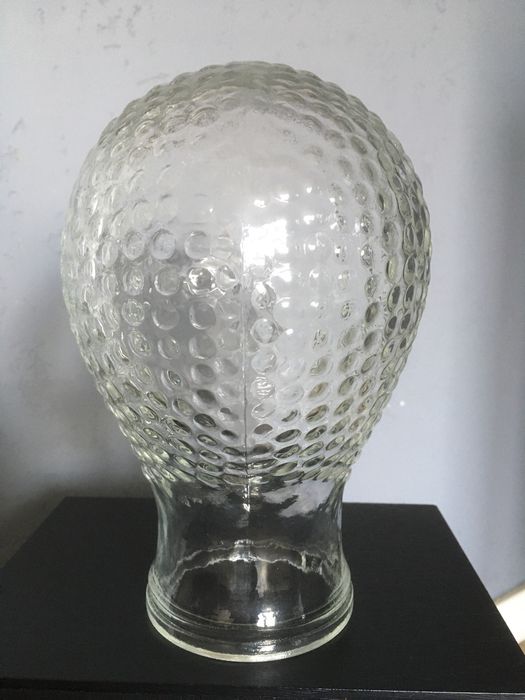 Szklana głowa vintage lata 80