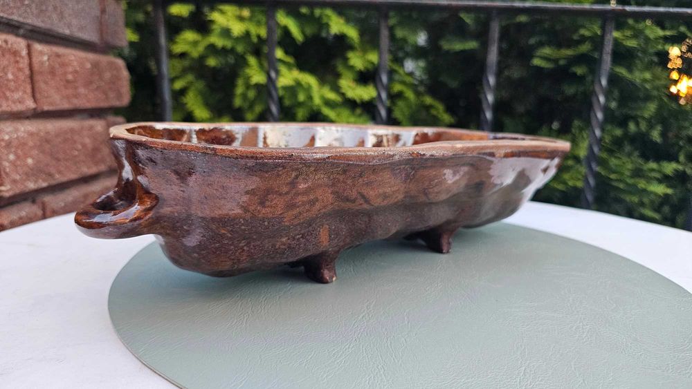Przedwojenna ceramiczna forma na chałkę,chleb