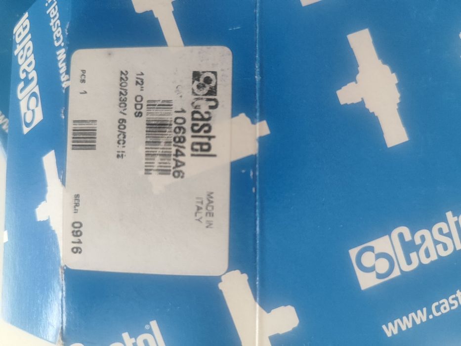 Вентиль соленоїдний під пайку 1/2" та 5/8" з котушкою 220В Castol-4шт