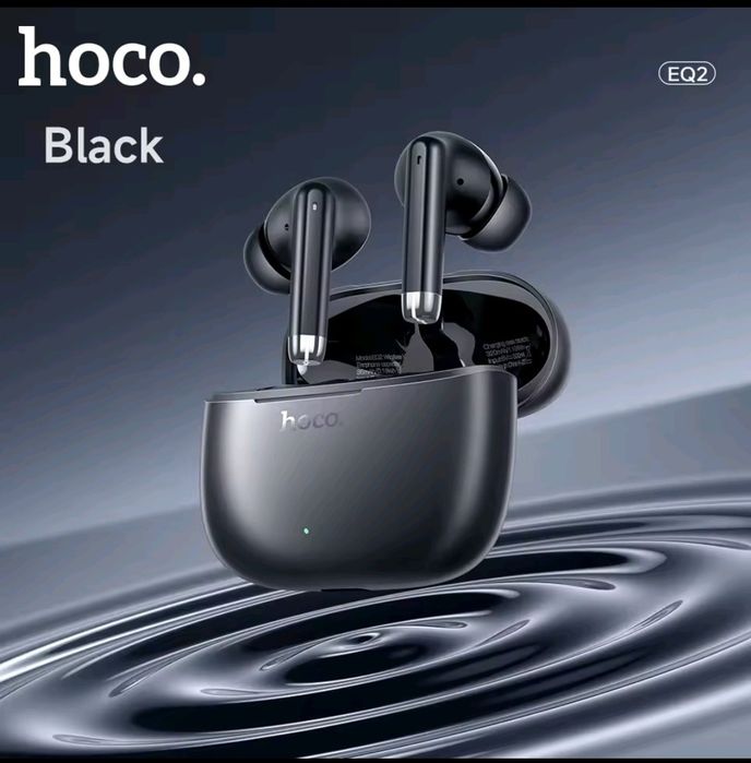 Bluetooth гарнітура BT Hoco EQ2 TWS V5.3 black ,сенсорні з кейсом