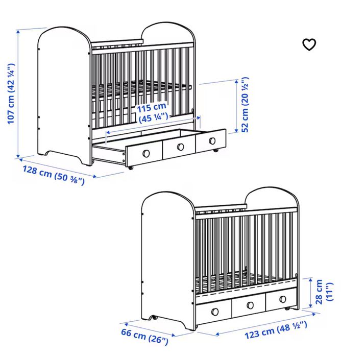 Berço Gonatt Ikea com gaveta 60x120