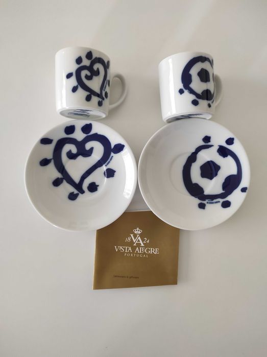 2 chávenas de café Vista Alegre - Euro 2004 (caixa original)