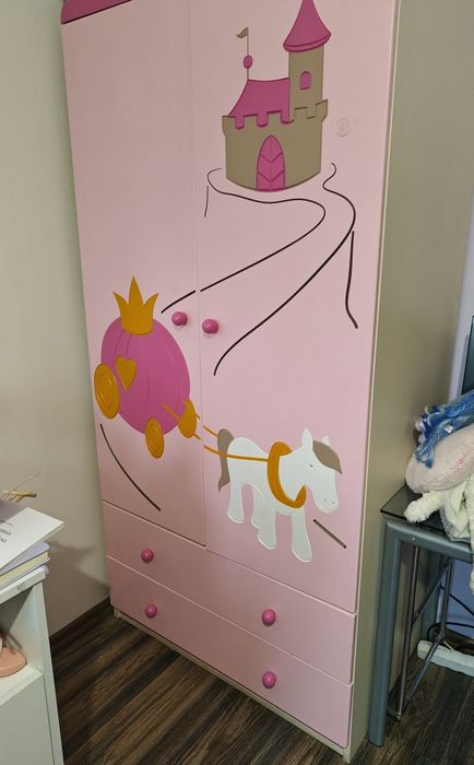 Zestaw Meblik szafa, komoda, łozko