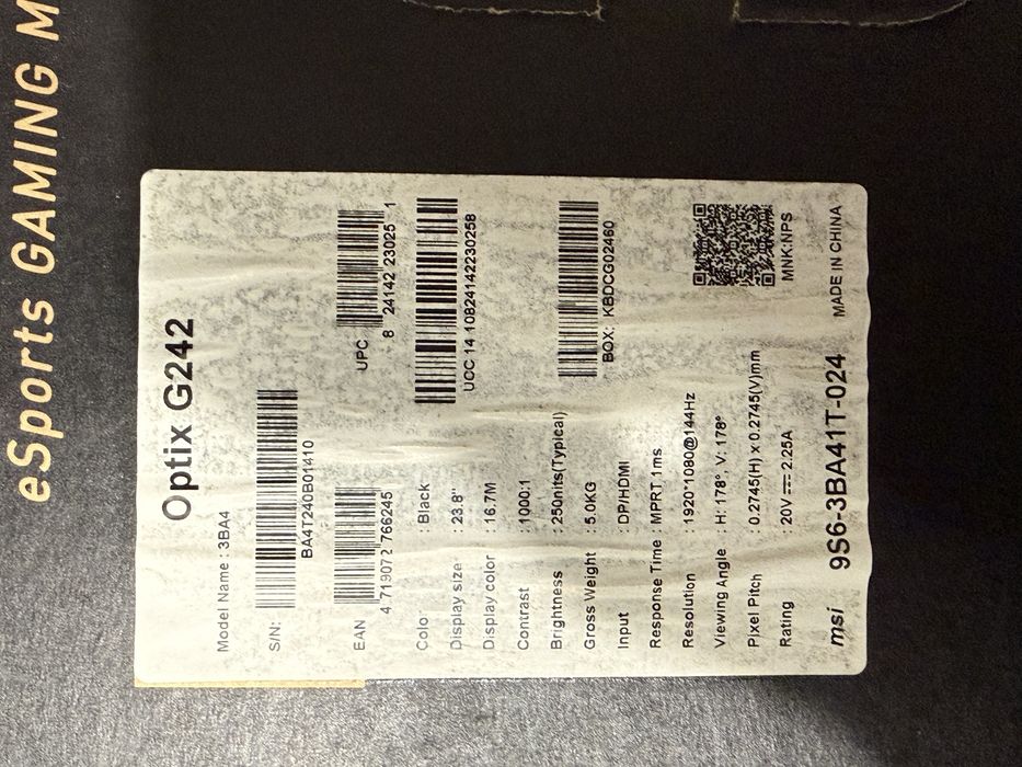 Ігровий монітор MSI optix G242