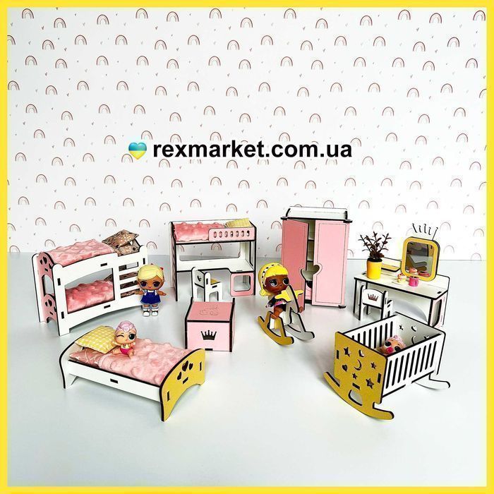 Меблі для ляльок Лол в ляльковий будиночок Спальня мебель для кукол