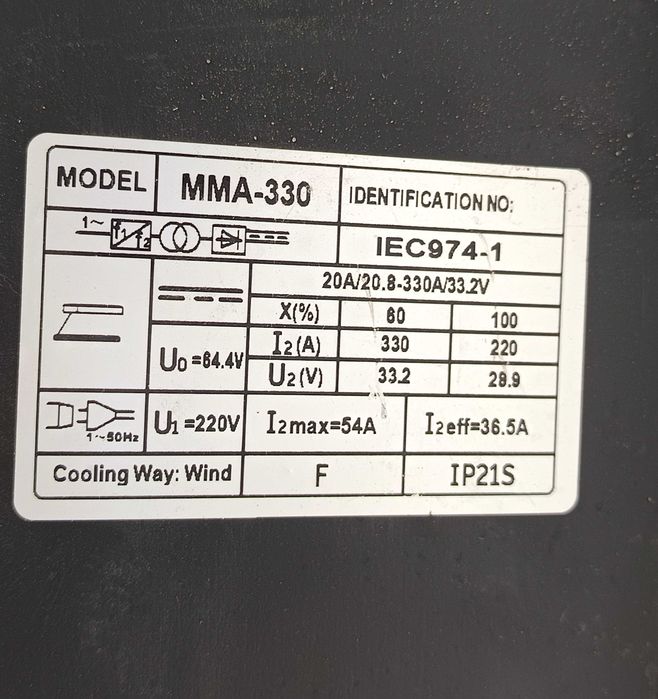 Spawarka inwertorowa Kraft&Dele KD1826 MMA 330A LCD + przewody