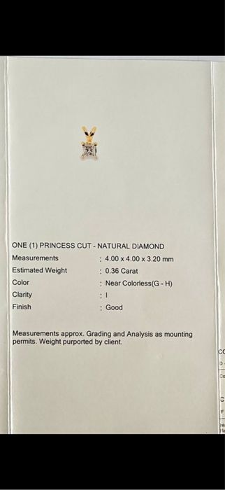 Nowy złoty lańcuszek 14 K z diamentem 0,36ct