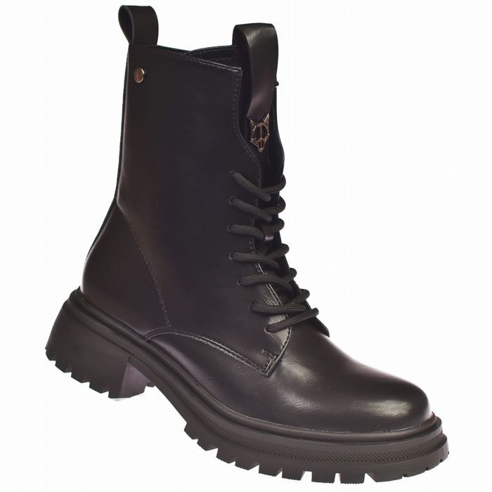 Glany czarne trzewiki workery na suwak wysokie B-3-1383 roz. 36