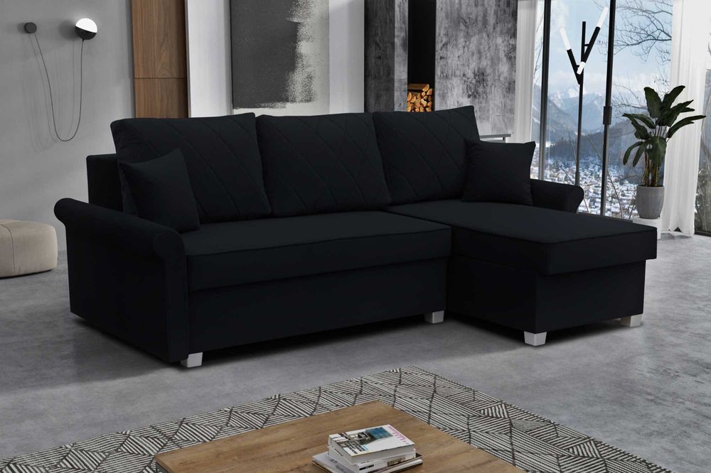 Pikowany narożnik z funkcją spania CLEO + 2 pojemniki na pościel!