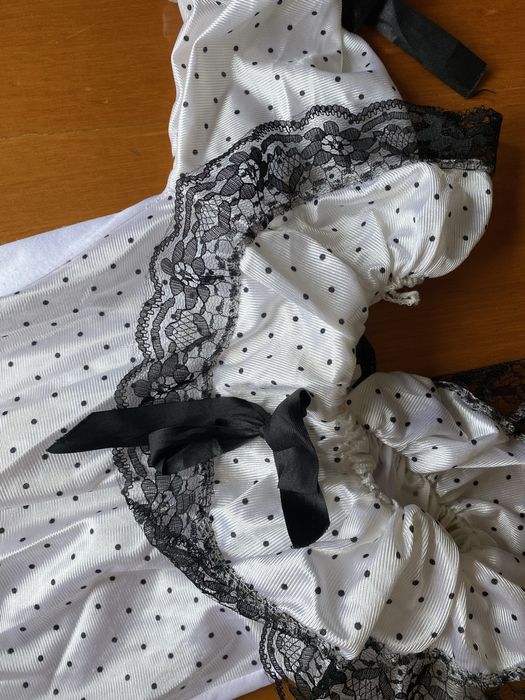 Fato de carnaval Vestido Dama antiga preto e branco menina 6-10 anos