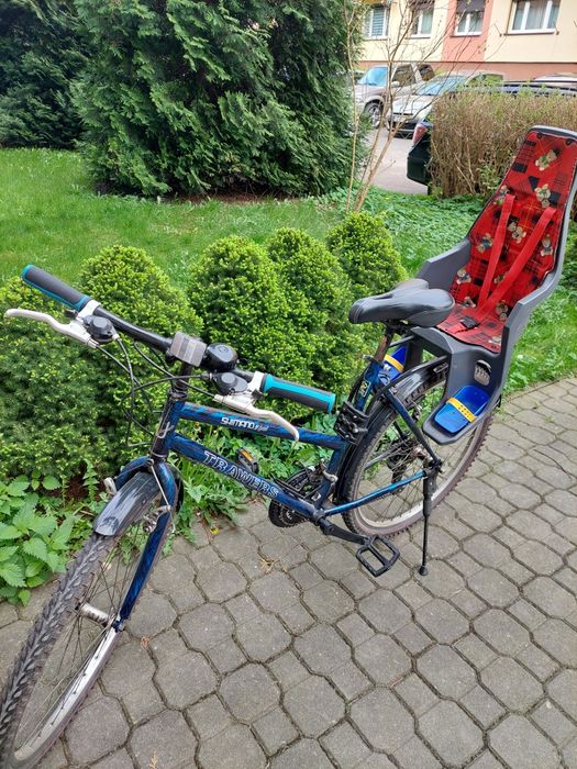 Rower Trekingowy Trawers + krzesełko dla dziecka, cały zestaw