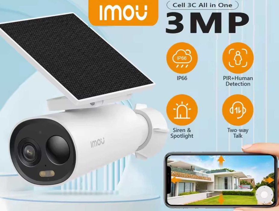 Аккумуляторная камера Imou Cell 3С AIO 3mp + солнечная панель