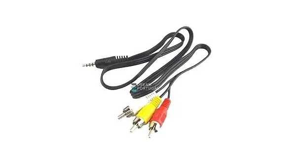 Cabo de áudio e vídeo P3 (3.5mm) para RCA (0,8 metros)