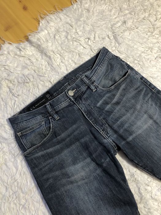 Spodnie jeansy Armani Exchance relaxed straight rozmiar 31 granarowe