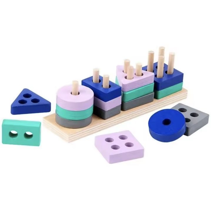 Mini Klocki Drewniane MONTESSORI,Zabawka Edukacyjna,Logiczna