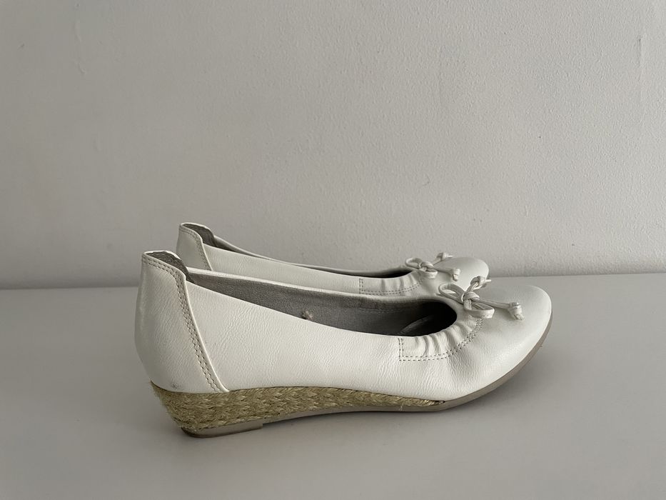 Marco tozzi baleriny platforma espadryle 37 białe