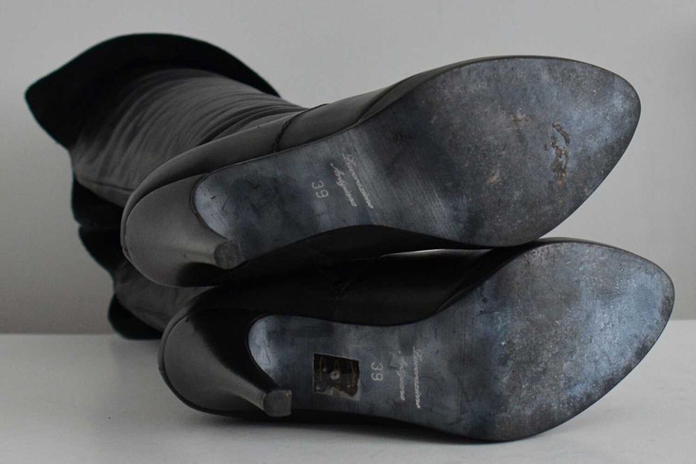 Muszkieterki Anna Dé Valle kozaki za kolano WYGODNA szpilka skóra 39