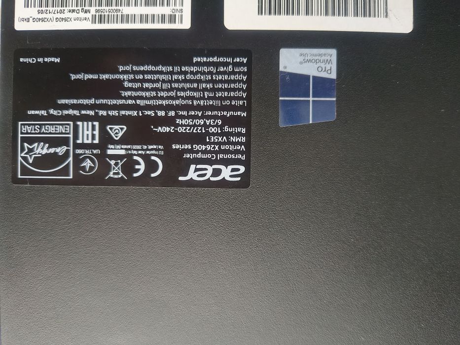 Комп'ютер Acer Veriton X264G - i3 7100/ 8Gb DDR4/ Intel UHD 630/ 1Tb